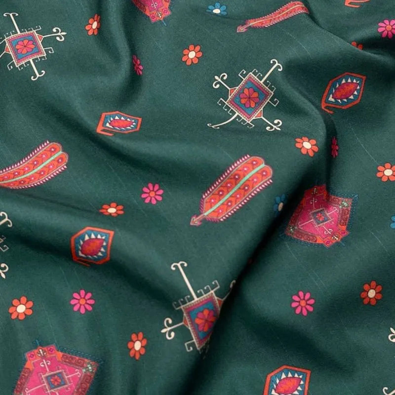 Printed Raw Silk - 3 Meter